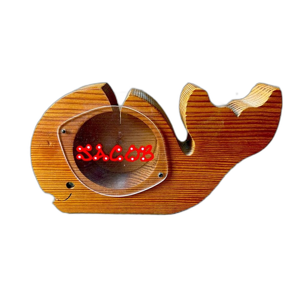 Wooden Piggy Bank Money Box Whale Toy Gift